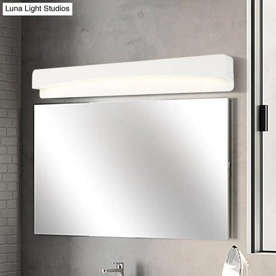 Led Bath Vanity Light With Modern Metal Shade - White Surface Wall Sconce In Three Sizes