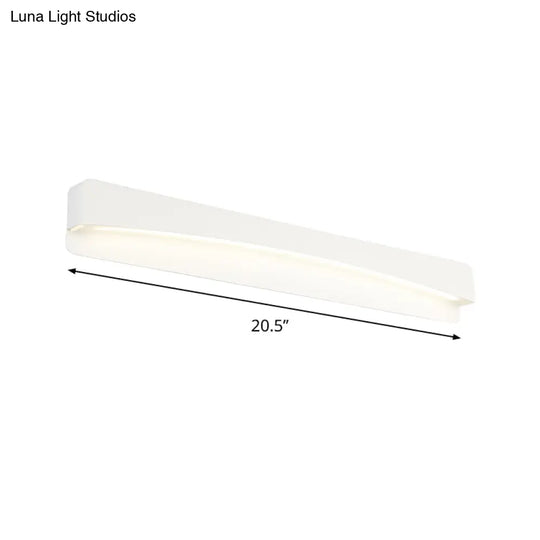 Led Bath Vanity Light With Modern Metal Shade - White Surface Wall Sconce In Three Sizes