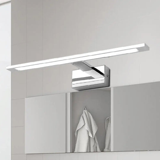 Led Bathroom Vanity Lighting - 19/23 W Rectangle Acrylic Shade Sconce Wall Light Nickel Finish