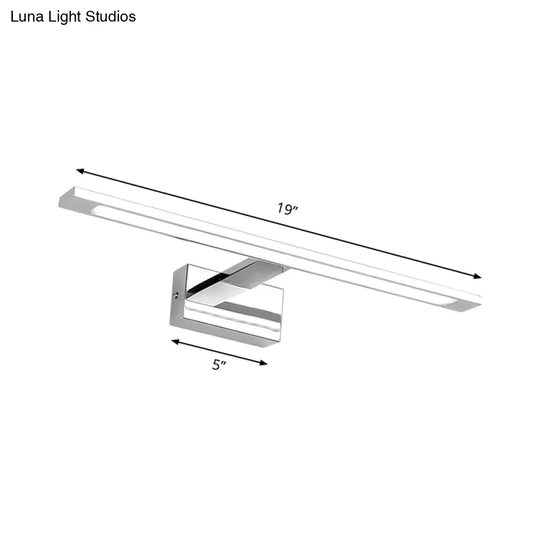 Led Bathroom Vanity Lighting - 19/23 W Rectangle Acrylic Shade Sconce Wall Light Nickel Finish