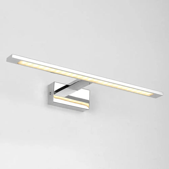 Led Bathroom Vanity Lighting - 19/23 W Rectangle Acrylic Shade Sconce Wall Light Nickel Finish