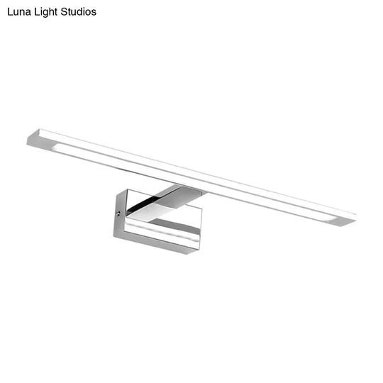 Led Bathroom Vanity Lighting - 19/23 W Rectangle Acrylic Shade Sconce Wall Light Nickel Finish