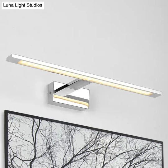 Led Bathroom Vanity Lighting - 19/23 W Rectangle Acrylic Shade Sconce Wall Light Nickel Finish