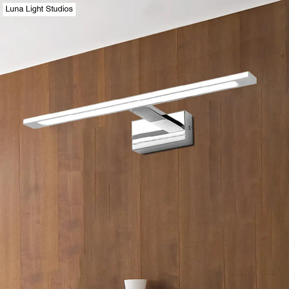 Led Bathroom Vanity Lighting - 19/23 W Rectangle Acrylic Shade Sconce Wall Light Nickel Finish