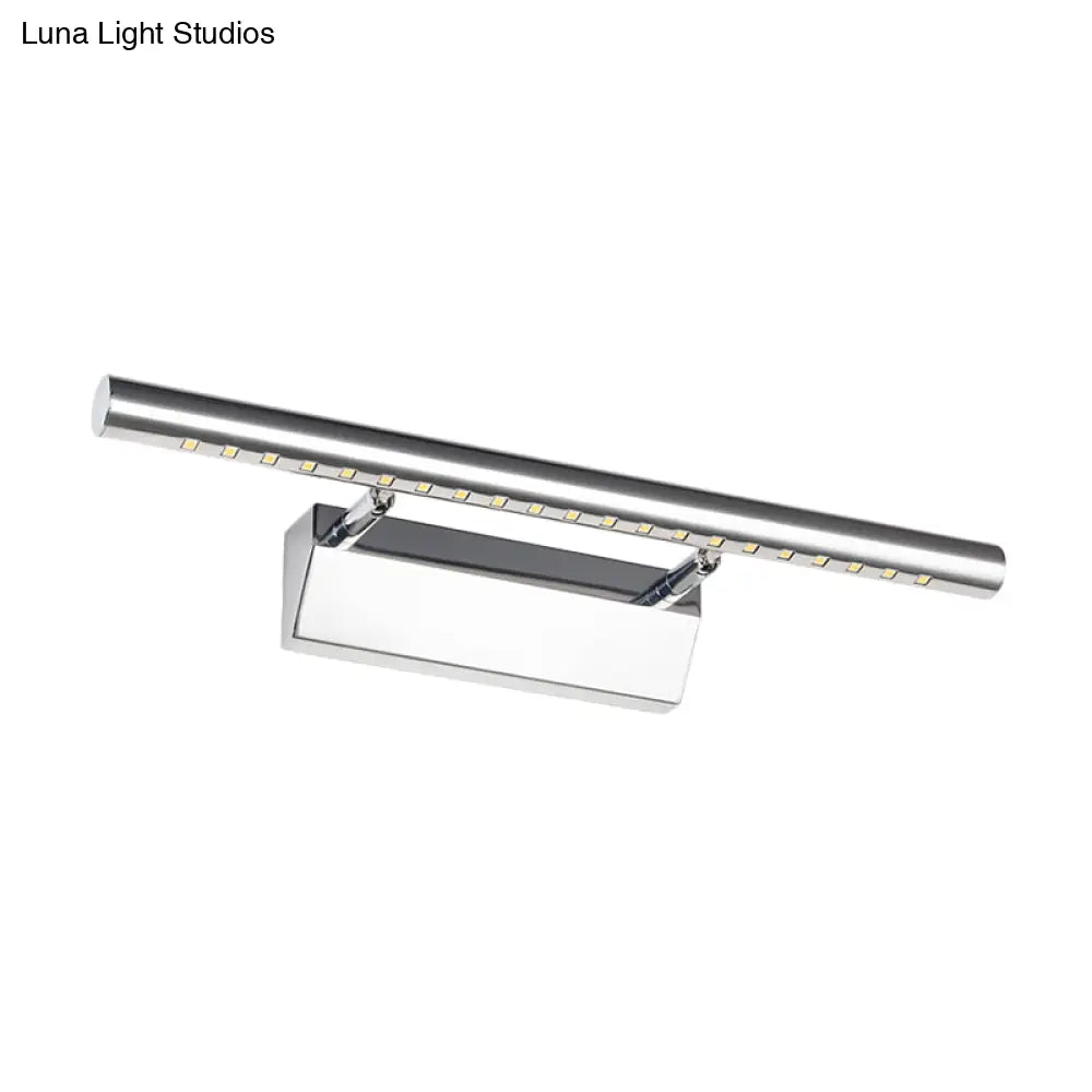 Led Bathroom Wall Lamp In Chrome - Cylinder Vanity Lighting With Warm/White Light 10/16 L