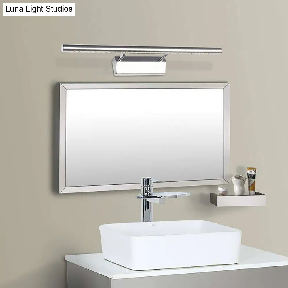 Led Bathroom Wall Lamp In Chrome - Cylinder Vanity Lighting With Warm/White Light 10/16 L