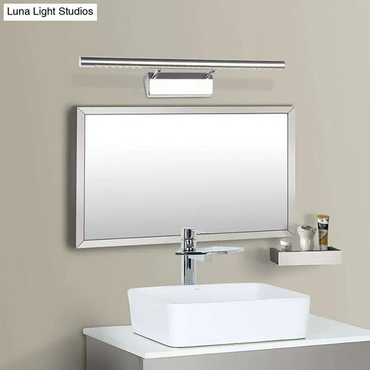 Led Bathroom Wall Lamp In Chrome - Cylinder Vanity Lighting With Warm/White Light 10/16 L