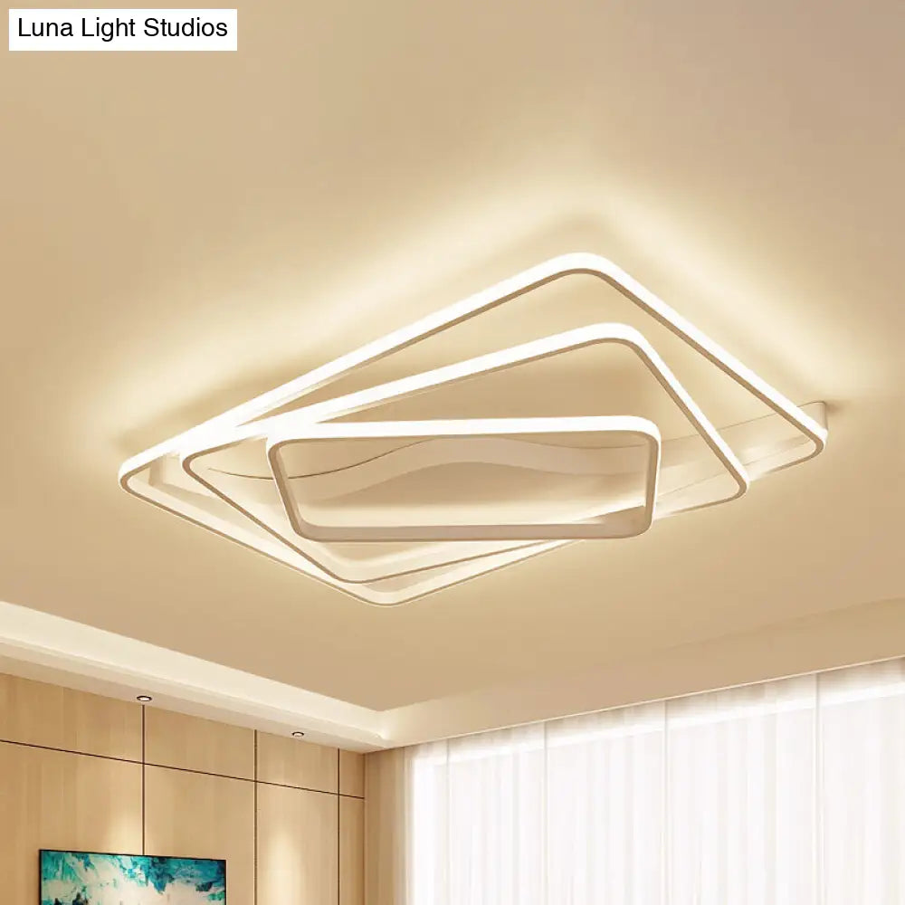 Led Bedroom Ceiling Lamp With Acrylic Shade: Warm/White Light White/Brown Design White / 39 Warm