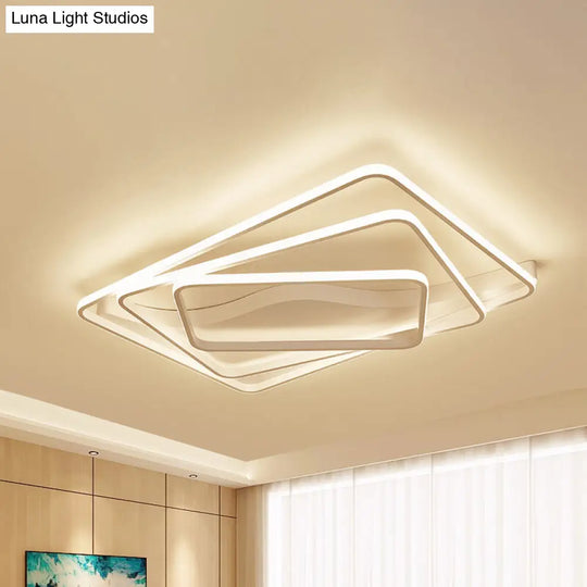 Led Bedroom Ceiling Lamp With Acrylic Shade: Warm/White Light White/Brown Design White / 39 Warm