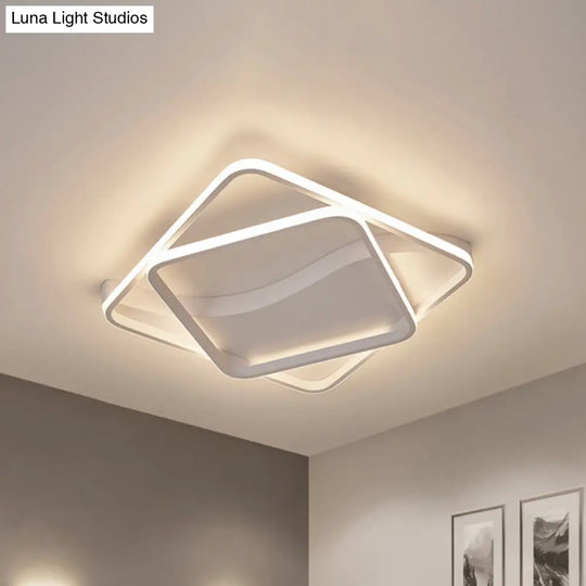 Led Bedroom Ceiling Lamp With Acrylic Shade: Warm/White Light White/Brown Design White / 18 Warm