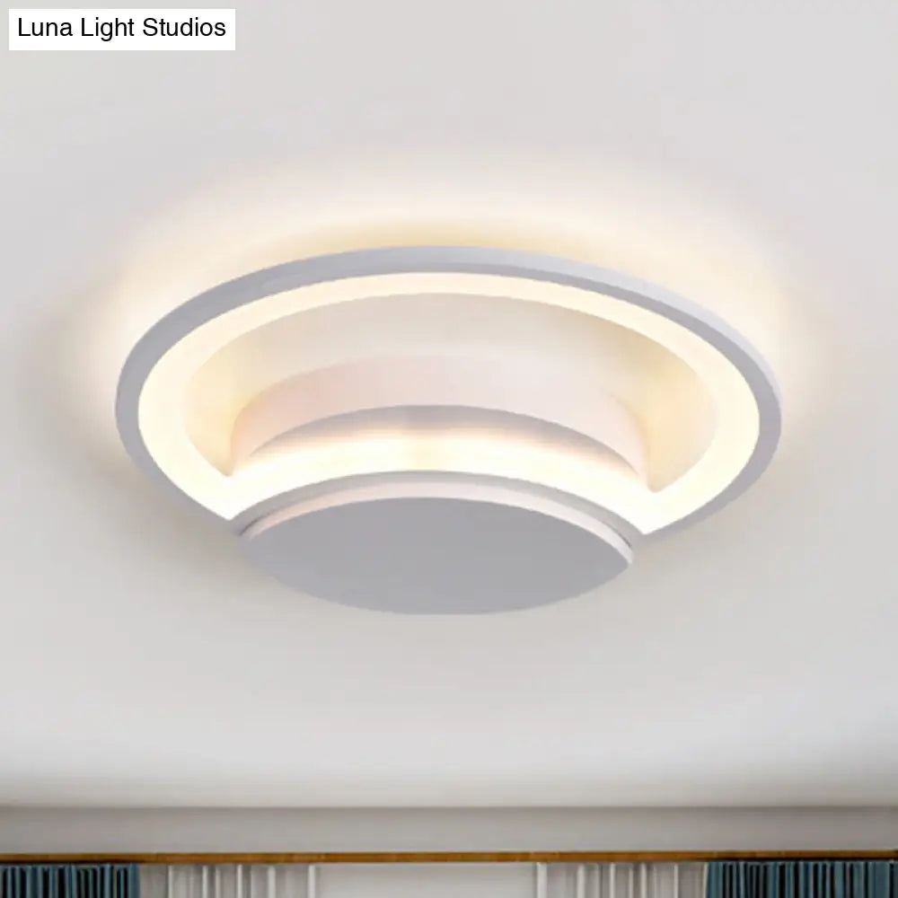 Led Bedroom Ceiling Light - 16/19.5/23.5 Wide Circle Acrylic Shade In White/Black Warm/White White /