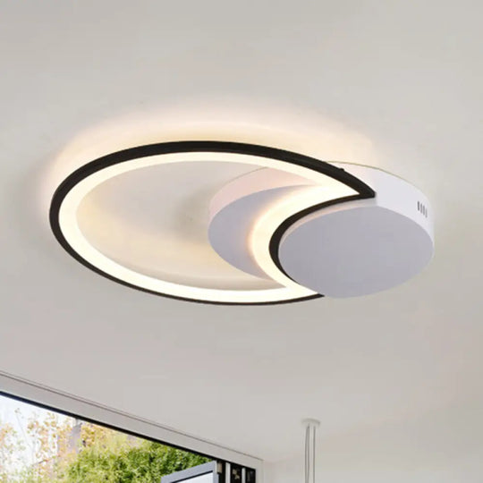 Led Bedroom Ceiling Light - 16’/19.5’/23.5’ Wide Circle Acrylic Shade In White/Black