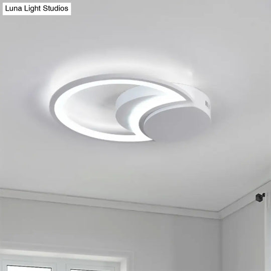 Led Bedroom Ceiling Light - 16/19.5/23.5 Wide Circle Acrylic Shade In White/Black Warm/White