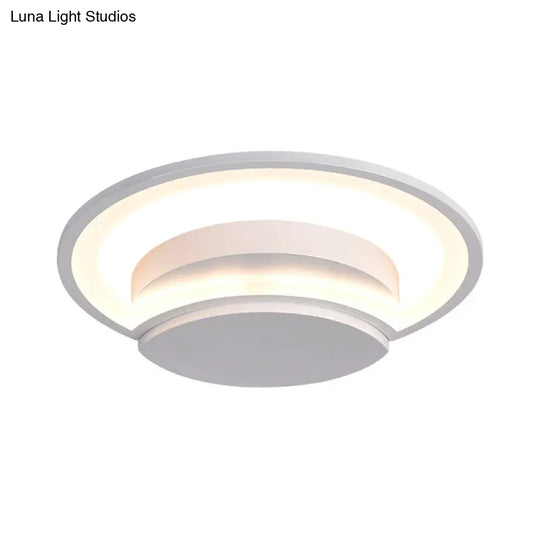 Led Bedroom Ceiling Light - 16’/19.5’/23.5’ Wide Circle Acrylic Shade In White/Black Warm/White