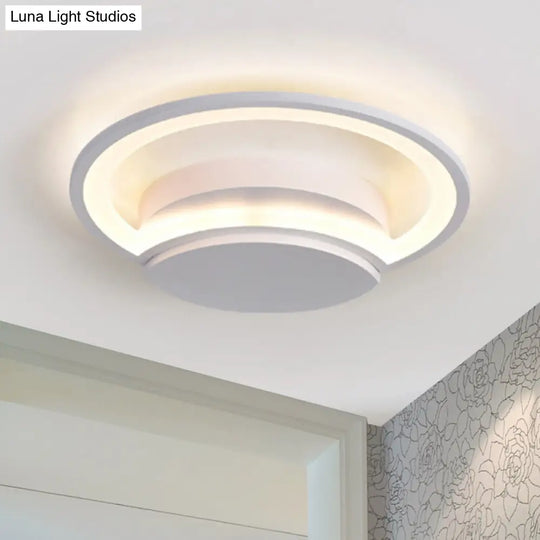 Led Bedroom Ceiling Light - 16/19.5/23.5 Wide Circle Acrylic Shade In White/Black Warm/White