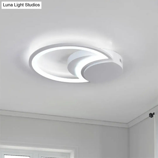 Led Bedroom Ceiling Light - 16’/19.5’/23.5’ Wide Circle Acrylic Shade In White/Black Warm/White