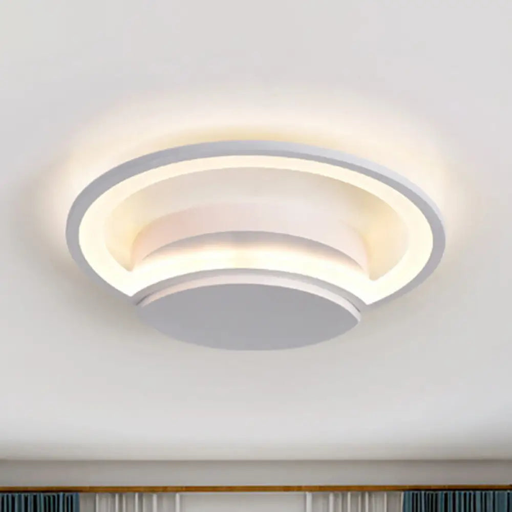 Led Bedroom Ceiling Light - 16’/19.5’/23.5’ Wide Circle Acrylic Shade In White/Black