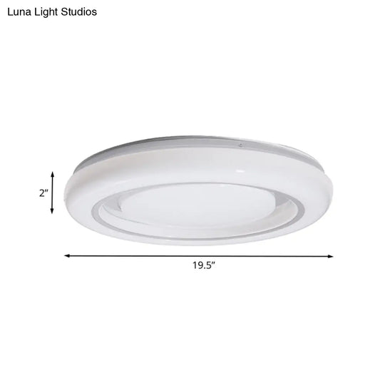 Led Bedroom Flushmount Ceiling Lamp Modern Black And White Circle Acrylic Shade Warm/White Light