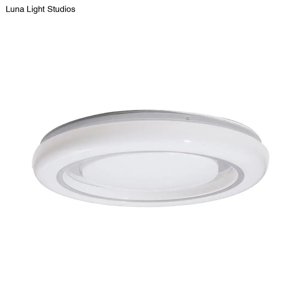 Led Bedroom Flushmount Ceiling Lamp Modern Black And White Circle Acrylic Shade Warm/White Light