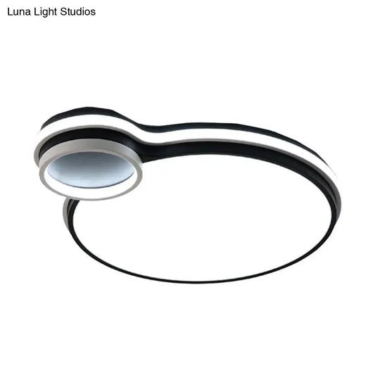 Led Bedroom Flushmount Lighting | 19 Or 23 Black & White Round/Square Shape Acrylic Shaded Flush