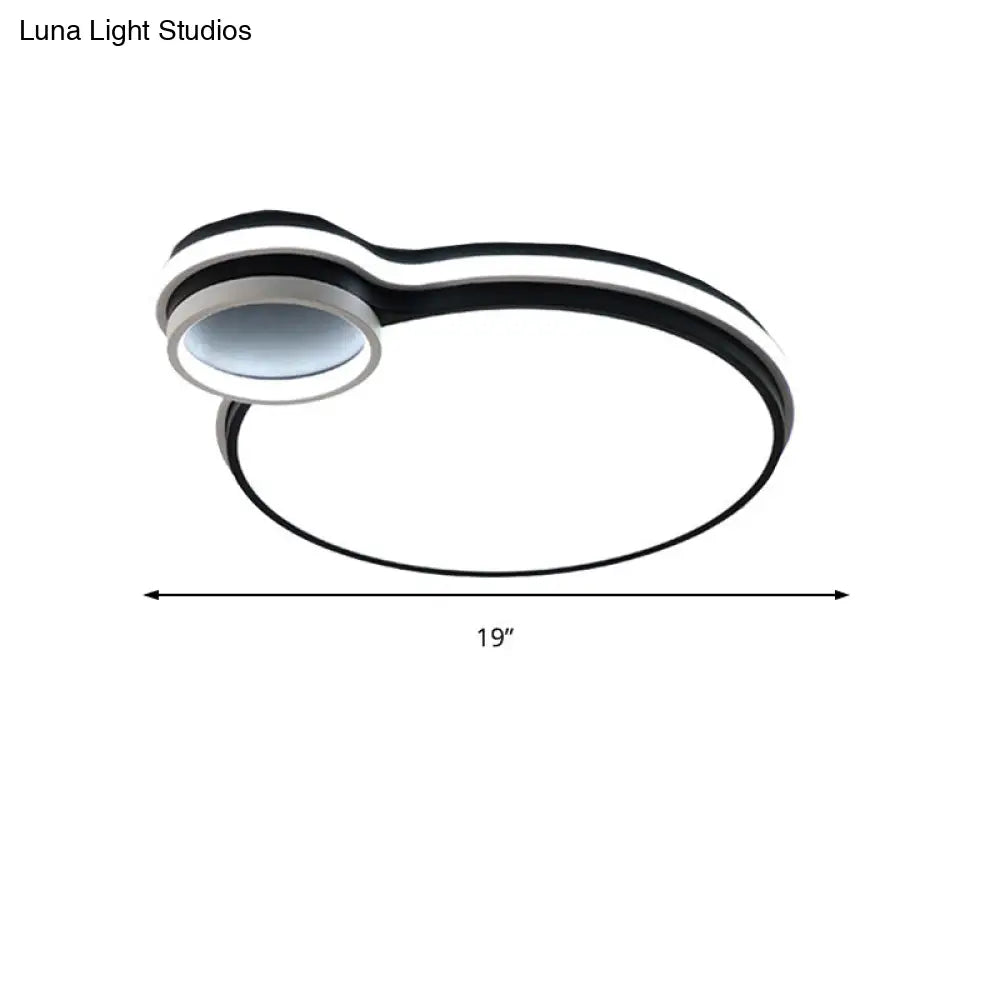 Led Bedroom Flushmount Lighting | 19’ Or 23’ Black & White Round/Square Shape Acrylic Shaded