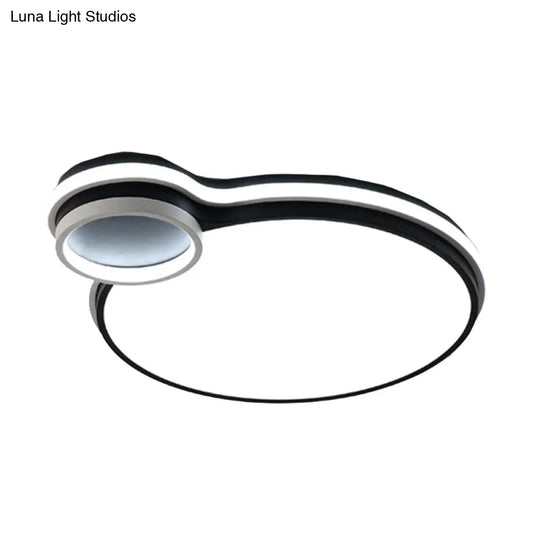 Led Bedroom Flushmount Lighting | 19’ Or 23’ Black & White Round/Square Shape Acrylic Shaded