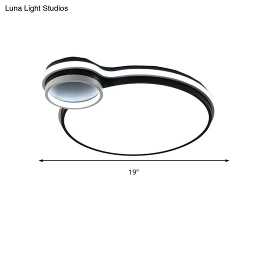 Led Bedroom Flushmount Lighting | 19 Or 23 Black & White Round/Square Shape Acrylic Shaded Flush