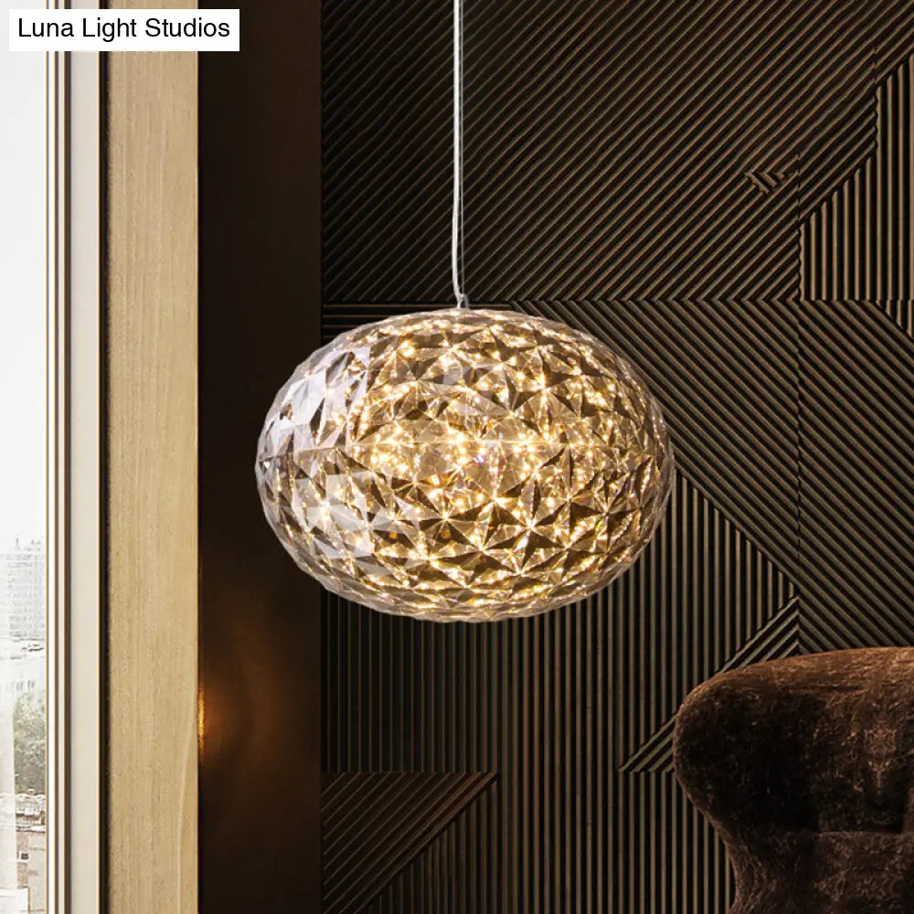 Modern Led Bedside Pendant Light With Ball Acrylic Shade - 10/12 Contemporary Grey / 10