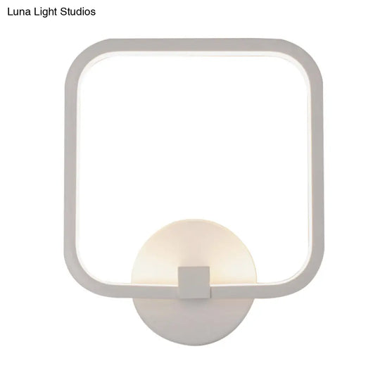 Led Bedside Wall Light White Sconce With Square Acrylic Shade - Choose Your Tone