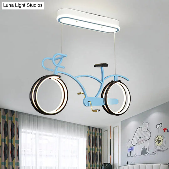 Led Bicycle Pendant Chandelier - Acrylic Kids Bedroom Light Fixture