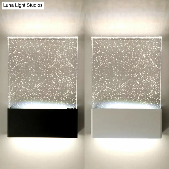 Led Bubble Crystal Sconce: Modern Black/White Wall Light For Living Room Or Hotel