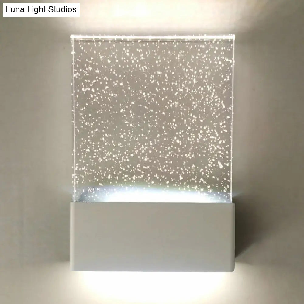 Led Bubble Crystal Sconce: Modern Black/White Wall Light For Living Room Or Hotel