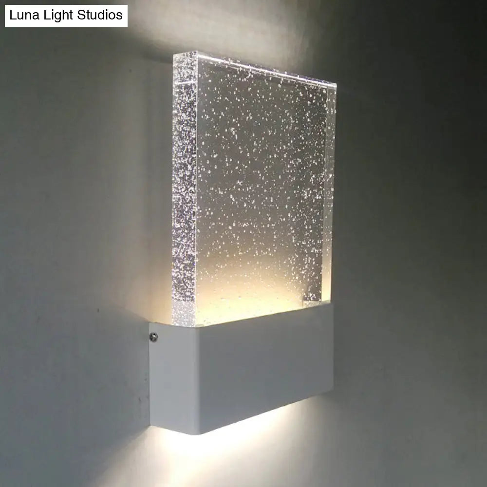 Led Bubble Crystal Sconce: Modern Black/White Wall Light For Living Room Or Hotel