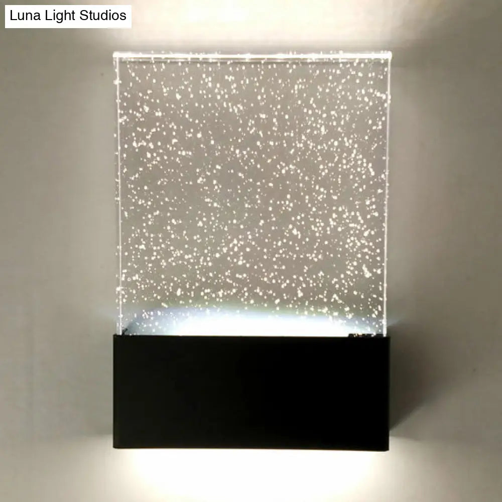 Led Bubble Crystal Sconce: Modern Black/White Wall Light For Living Room Or Hotel