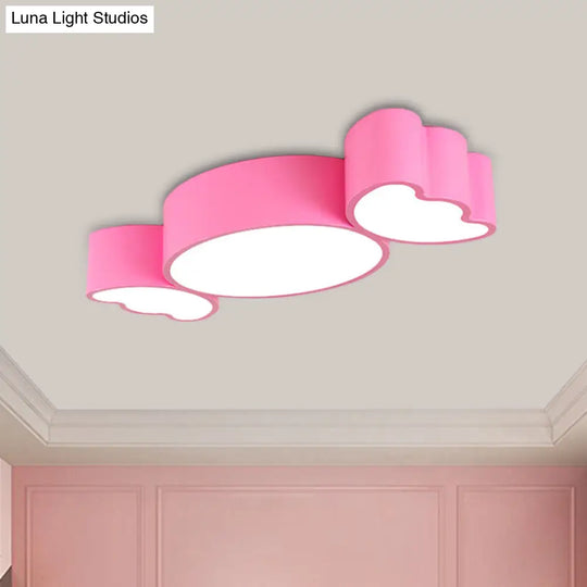 Led Candy Pendant Light For Childrens Room - Red/Pink/Yellow Flush Mount Ceiling Fixture With