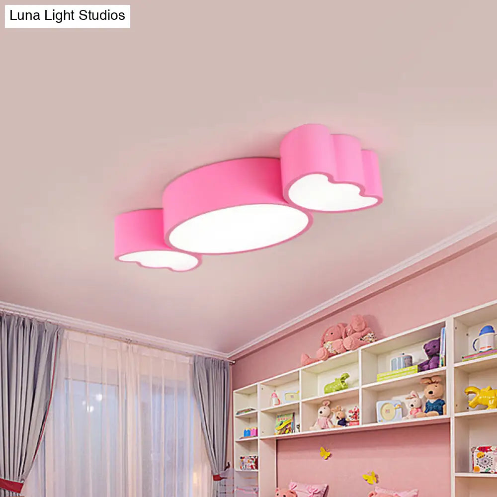 Led Candy Pendant Light For Childrens Room - Red/Pink/Yellow Flush Mount Ceiling Fixture With