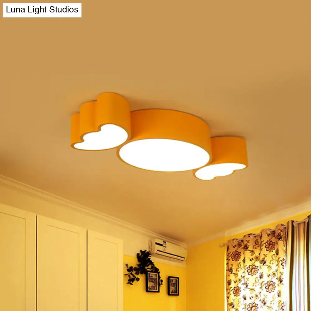 Led Candy Pendant Light For Childrens Room - Red/Pink/Yellow Flush Mount Ceiling Fixture With