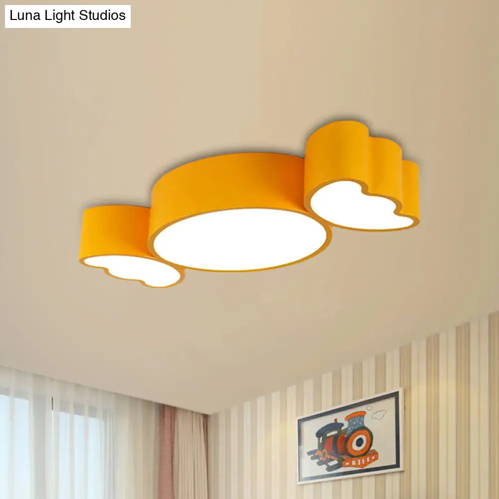 Led Candy Pendant Light For Childrens Room - Red/Pink/Yellow Flush Mount Ceiling Fixture With