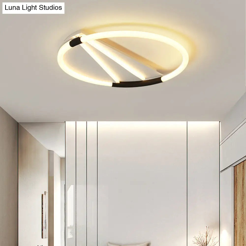 Led Ceiling Flush Light In White With Acrylic Shade - Rectangle/Round/Square Warm/White / Warm Round