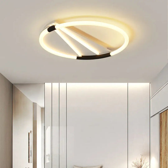 Led Ceiling Flush Light In White With Acrylic Shade - Rectangle/Round/Square Warm/White / Warm Round