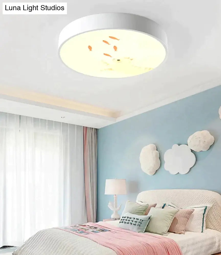 Led Ceiling Lamp Cartoon Kids Boy Girls Room Round Multicolor 18W Surface Mounted Lighting Fixtures