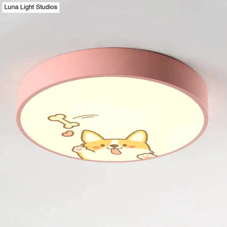 Led Ceiling Lamp Cartoon Kids Boy Girls Room Round Multicolor 18W Surface Mounted Lighting Fixtures