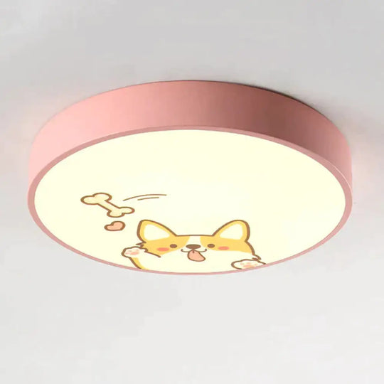 Led Ceiling Lamp Cartoon Kids Boy Girls’ Room Round Multicolor 18W Surface Mounted Lighting