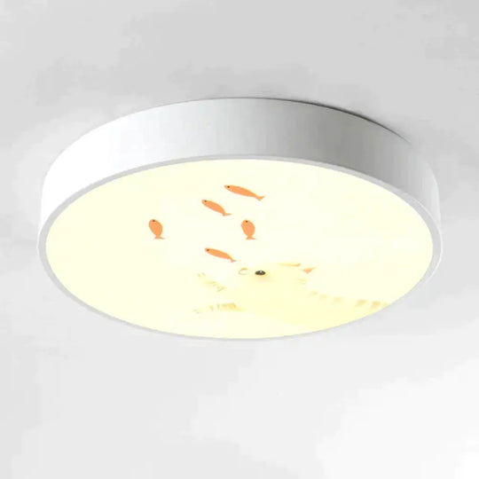 Led Ceiling Lamp Cartoon Kids Boy Girls’ Room Round Multicolor 18W Surface Mounted Lighting