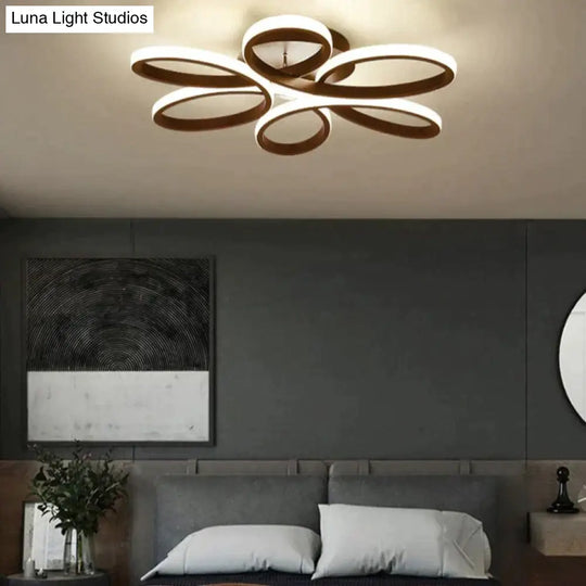 Led Ceiling Lamp Flower-Shaped Living Room Simple Study Hotel Light In The Bedroom