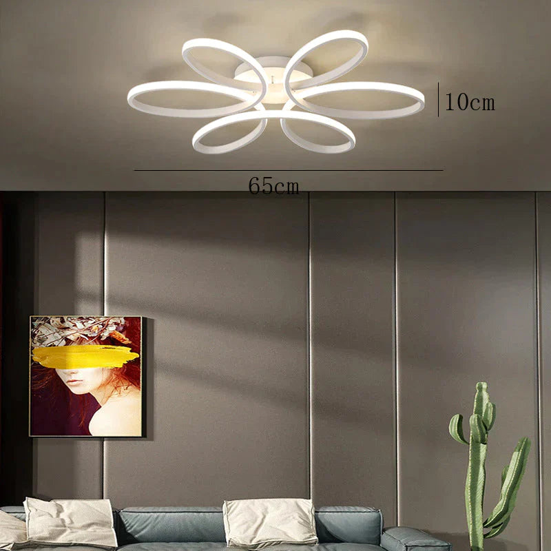 Led Ceiling Lamp Flower-Shaped Living Room Simple Study Hotel Light In The Bedroom White / Stepless