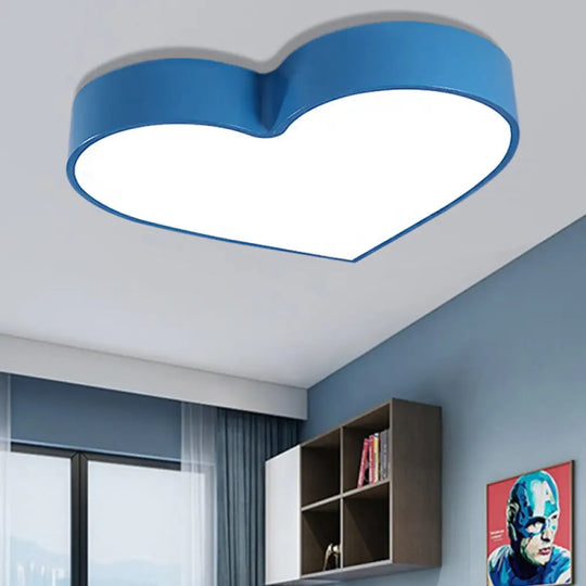 Led Ceiling Lamp For Boy Girl Bedroom - Modern Acrylic Flush Light In Candy Colors Blue