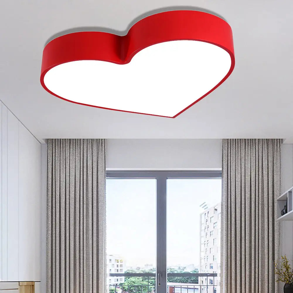 Led Ceiling Lamp For Boy Girl Bedroom - Modern Acrylic Flush Light In Candy Colors Red