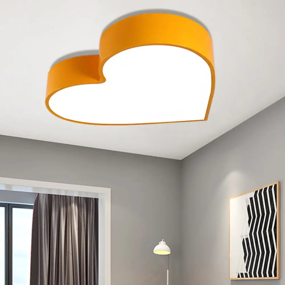 Led Ceiling Lamp For Boy Girl Bedroom - Modern Acrylic Flush Light In Candy Colors Yellow