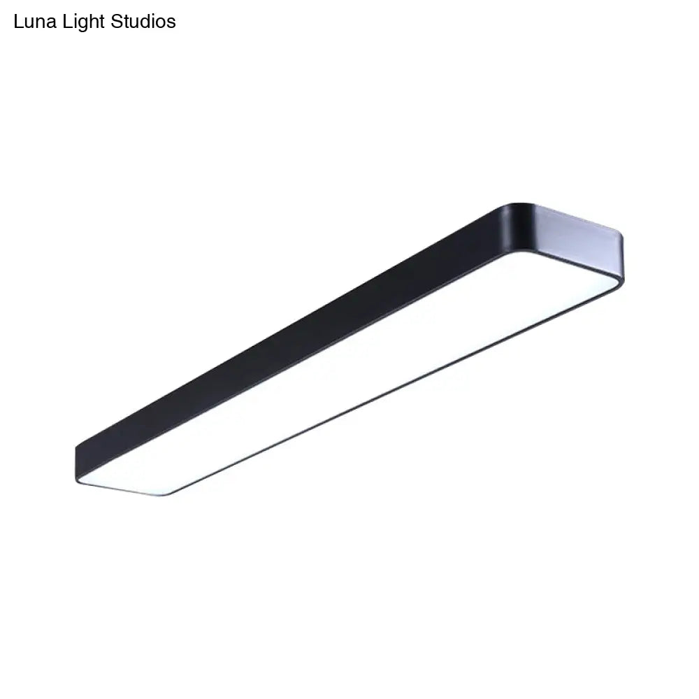 Led Ceiling Lamp For Conference Rooms Simplicity Black Flush Light With Acrylic Shade (23.5/47/59